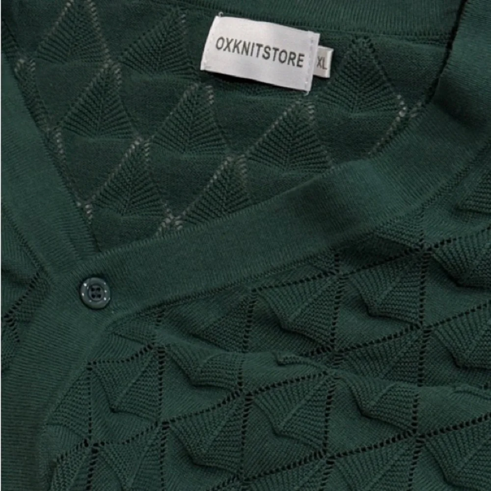 Vintage Green Short-Sleeve Knit Cardigan Sweater. Gently loved. - Picture 5 of 6